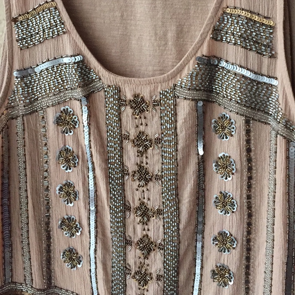 NWOT Lucky Brand Boho Beaded Top - Picture 3 of 5